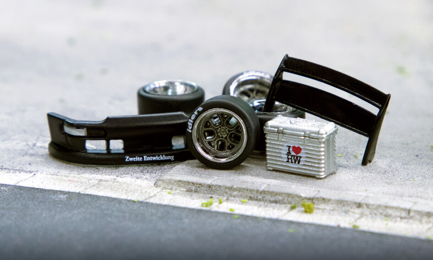 Tarmac AL13 Wheels DC 003 For RWB Models Silver 1:64