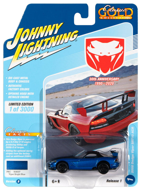 Johnny Lightning 2008 Dodge Viper SRT 10 ACR Viper Bright Blue 1:64
