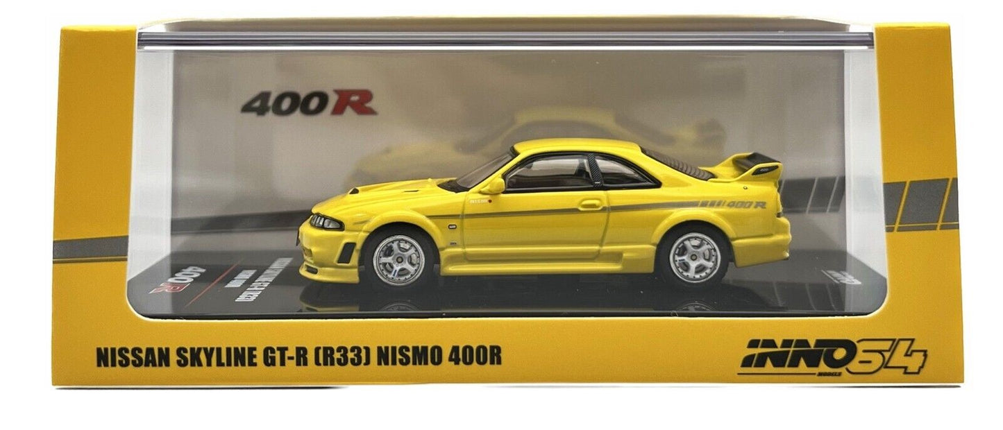 Inno64 Nissan Skyline GTR R33 Nismo 400R Lightning Yellow 1:64