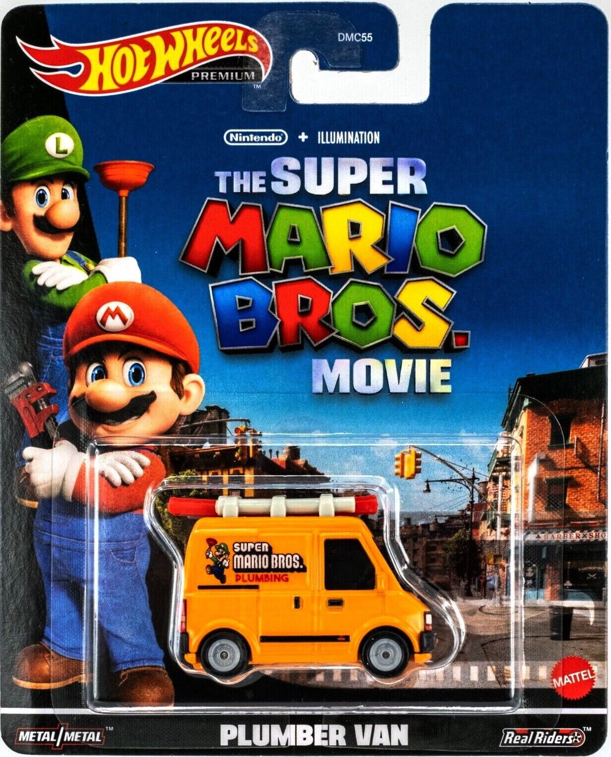 Hot Wheels Retro Entertainment 2023 The Super Mario Bros Movie Plumber Van Yellow 1:64
