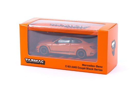 Tarmac Mercedes-Benz C63 AMG Coupé Black Series Orange with Container 1:64