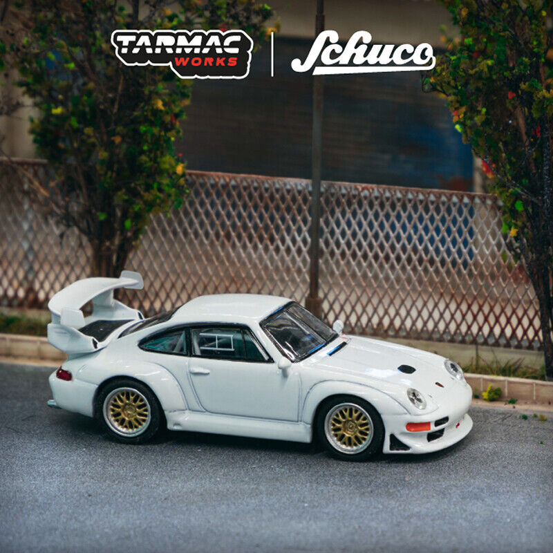 Schuco Tarmac Works Collab64 Porsche 911 GT2 White 1:64