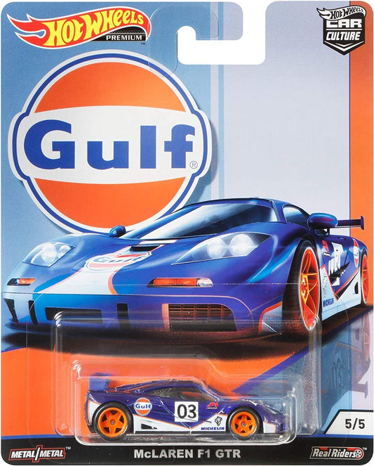 Hot Wheels Gulf McLaren F1 GTR Blue with Sterling Protector Case 1:64
