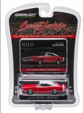 Greenlight Barret Jackson 1970 Dodge HEMI Charger Red 1:64